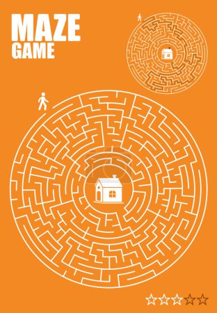 Illustration for Round Maze Quest: Journey to the Center. Maze vector illustration - Royalty Free Image