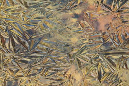 Téléchargez les photos : Gros plan d'un motif abstrait de glace dorée, Eagle Lake, Fort Custer State Park, Michigan, États-Unis - en image libre de droit