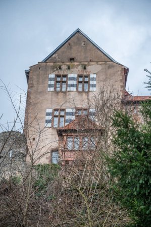 Photo for Old building with windows at Ronneburg Castle, Germany, vertical shot - Royalty Free Image