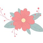 Beautiful flower in pastel colors graphic element design for decoration.