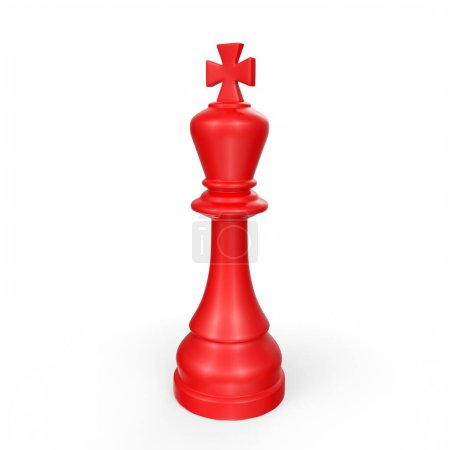 Photo for Chess pawn with a king flag on a white background. 3d rendering - Royalty Free Image