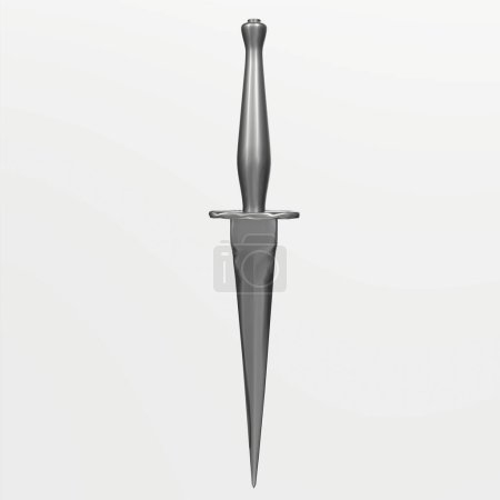 3D representación de la espada. ilustración sobre fondo blanco