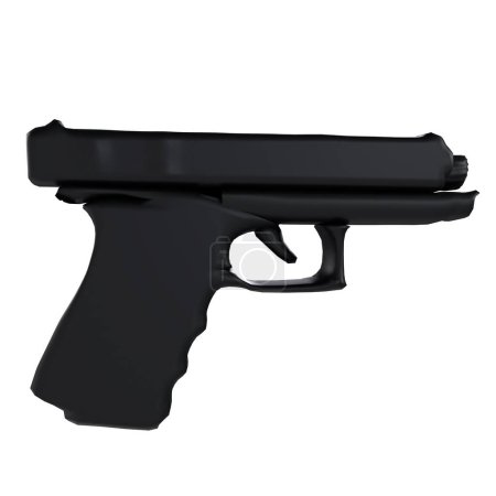 Téléchargez les photos : Pistolet noir isolé sur fond blanc - en image libre de droit