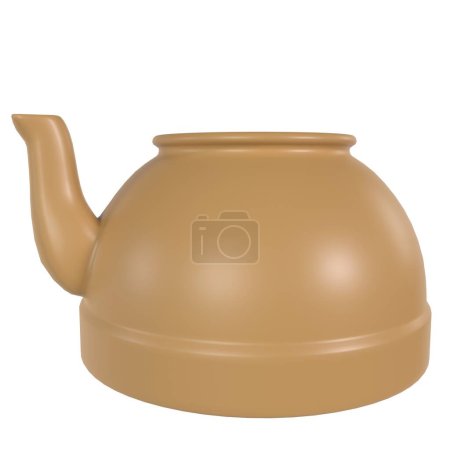 Photo for Clay Teapot isolated on white background. High quality 3d illustration - Royalty Free Image