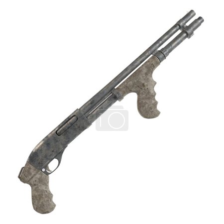 Eine Pistole mit grauem Griff und silbernem Lauf