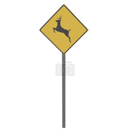 Reh-Verkehrszeichen isoliert auf weißem Hintergrund