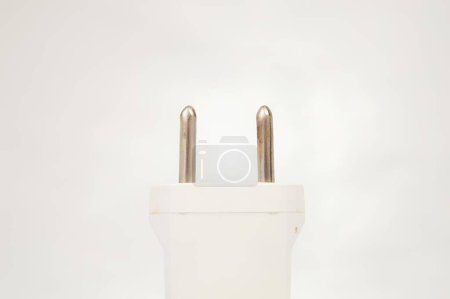 Close-Up of a White Power Plug. High quality photo