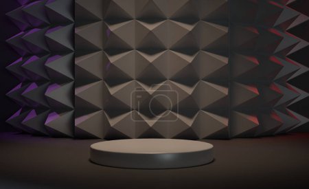 Photo for Terrazzo arch mock up podium. 3d Illustration - Royalty Free Image