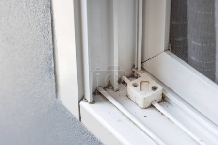 Photo for Dust on window sills and tracks corner,  these areas need cleaning. - Royalty Free Image
