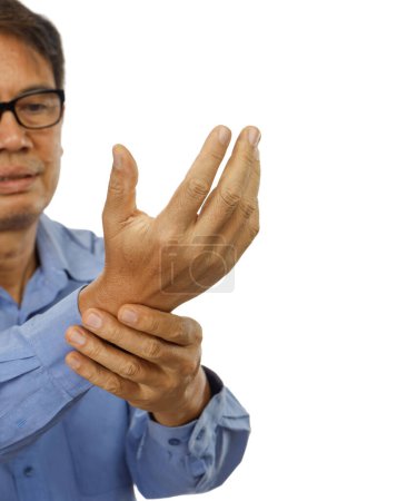 Photo for Carpal tunnel syndrome is a Tingling and numbness may occur in the fingers or hand.  because using computer long time. - Royalty Free Image