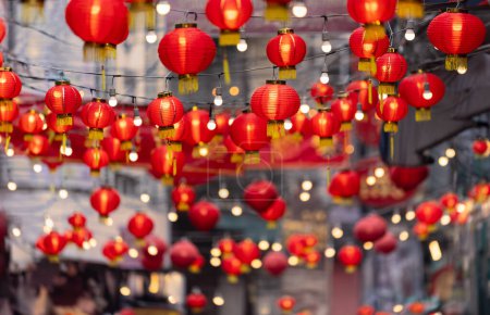 linterna de año nuevo chino en la zona de Chinatown.