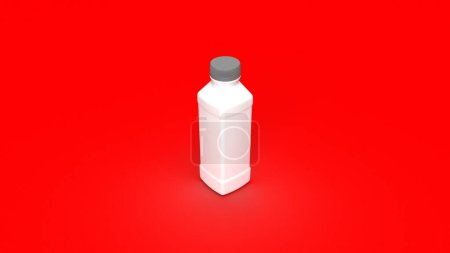 3 d rendered illustration of empty red bottle