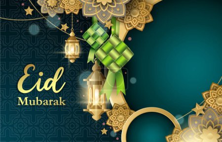 Illustration for Eid Mubarak Background with Gradient Color - Royalty Free Image