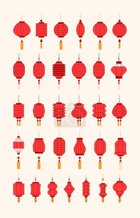 Téléchargez les photos : Collection de lanternes chinoises - en image libre de droit