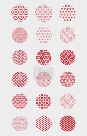 Photo for Set of Traditional Chinese decorative round. Chinese symbol for Chinese new year or other festival. - Royalty Free Image