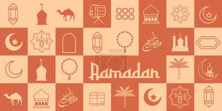 Photo for Ramadan Kareem background. Islamic greeting card template with ramadan for wallpaper design. - Royalty Free Image
