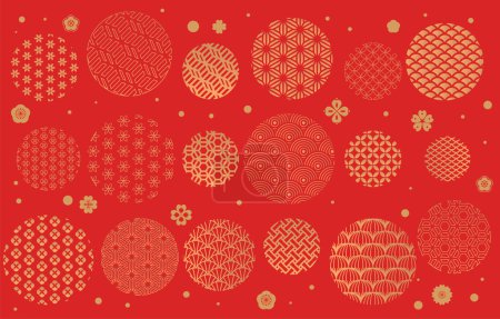 Photo for Set of Traditional Chinese decorative round. Chinese symbol for Chinese new year or other festival. - Royalty Free Image
