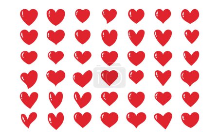 Téléchargez les photos : Collection de coeur d'amour rouge en forme - en image libre de droit