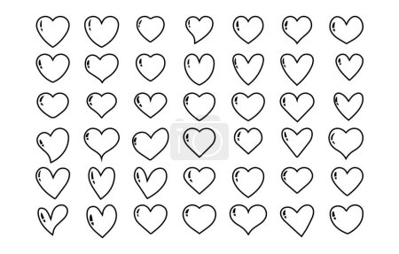 Téléchargez les photos : Collection d'amour en forme de coeur silhouette - en image libre de droit
