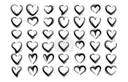 Téléchargez les photos : Collection d'amour en forme de coeur silhouette - en image libre de droit