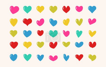 Téléchargez les photos : Collection de coeur d'amour en forme - en image libre de droit