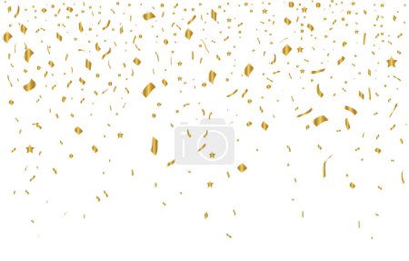 Photo for Vector confetti. Golden tinsel, confetti fall from the sky. Shiny confetti . Holiday, birthday. - Royalty Free Image