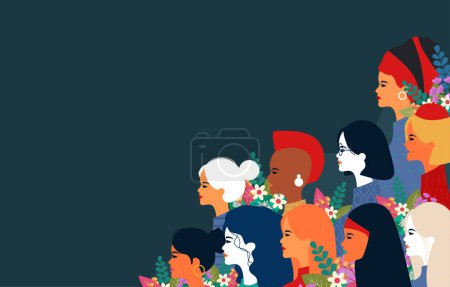 Téléchargez les photos : Journée internationale de la femme avec concept d'illustration vectorielle plate - en image libre de droit