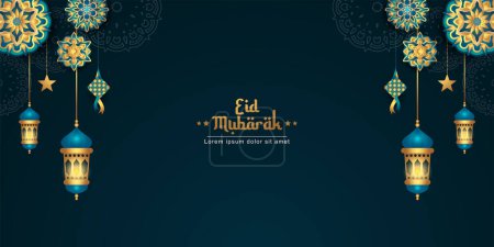Photo for Elegant eid mubarak islamic banner design - Royalty Free Image