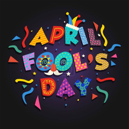 Illustration for April Fool's Day with colorful concept - Royalty Free Image