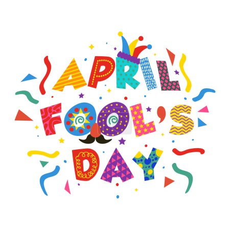 Illustration for April Fool's Day with colorful concept - Royalty Free Image