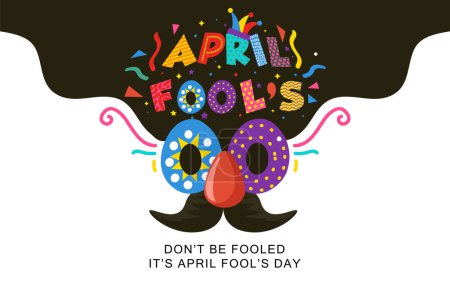 Illustration for April Fool's Day for cover, banner concept - Royalty Free Image