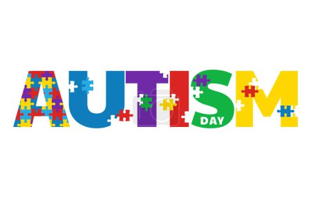 autism day letter with colorful concept