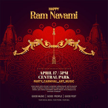 happy ram navami poster with gradient color