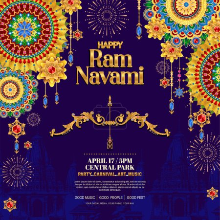 happy ram navami poster with gradient color