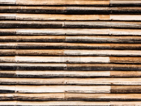 Foto de La textura de una pared de madera en un primer plano. - Imagen libre de derechos