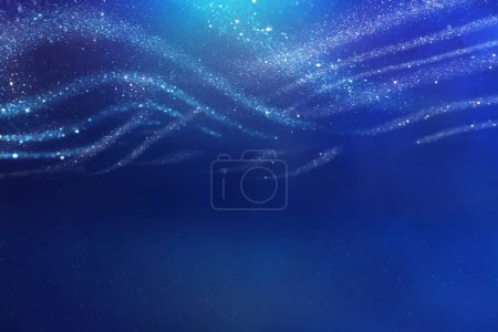 Photo for Background of abstract bluer and silver glitter lights. defocused - Royalty Free Image
