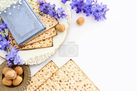 Photo for Pesah celebration concept (jewish Passover holiday) over isolated white background - Royalty Free Image