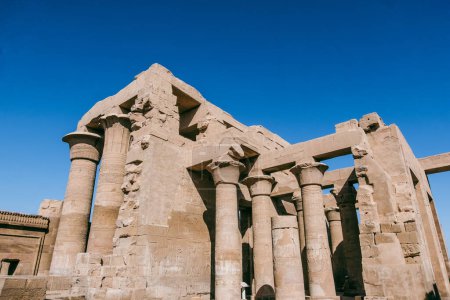 Téléchargez les photos : Admirez l'élégance sereine du temple Philae, un ancien chef-d'œuvre architectural situé sur une île pittoresque du Nil. Chaque pierre et gravure raconte une histoire de dieux, pharaons, et le - en image libre de droit