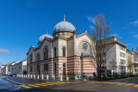 The Grand Synagogue in Swiss city Basel. The synagogue was built in 1868 and expanded in 1892