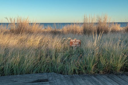 Photo for A sign to keep off the dunes in Long Branch along the Jersey shore. - Royalty Free Image