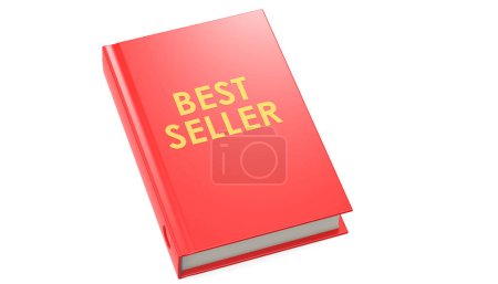 Foto de Best seller palabra impresa en un libro rojo, 3d renderizado - Imagen libre de derechos