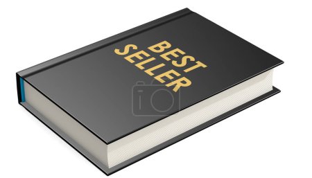 Foto de Best seller word printed on a black book, 3d rendering - Imagen libre de derechos
