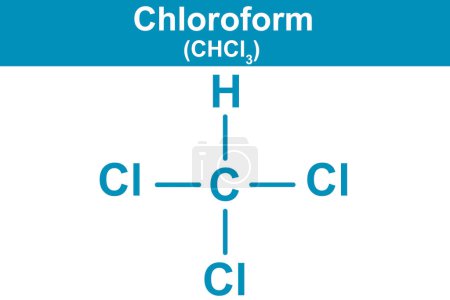 Foto de Ilustración química del azul del cloroformo, representación 3d - Imagen libre de derechos