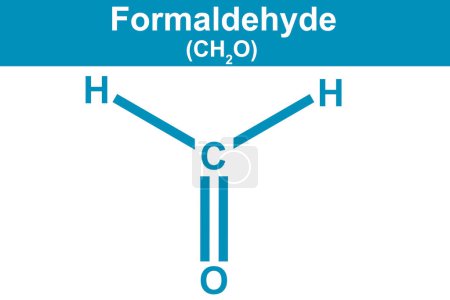 Foto de Ilustración química del formaldehído en azul, 3d renderizado - Imagen libre de derechos
