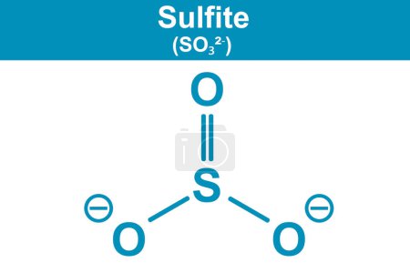 Photo for Chemistry illustration of Sulfite in blue, 3d rendering - Royalty Free Image