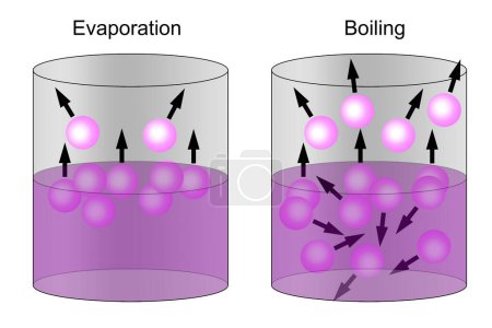 Photo for Evaporation and boiling point of liquids, 3d rendering - Royalty Free Image