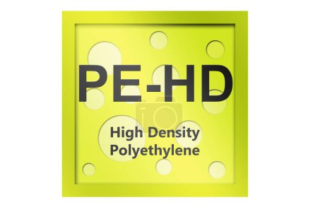 Foto de Símbolo de polímero de polietileno de alta densidad (HDPE o PE-HD) aislado, representación 3D - Imagen libre de derechos