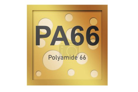 Foto de Poliamida 66 (PA66) polímero sobre fondo azul, representación 3d - Imagen libre de derechos