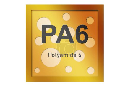 Foto de Poliamida 6 (PA6) polímero sobre fondo azul, 3d renderizado - Imagen libre de derechos