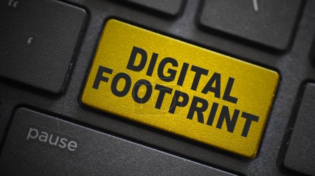 Photo for Digital footprint  text button on computer keyboard - Royalty Free Image